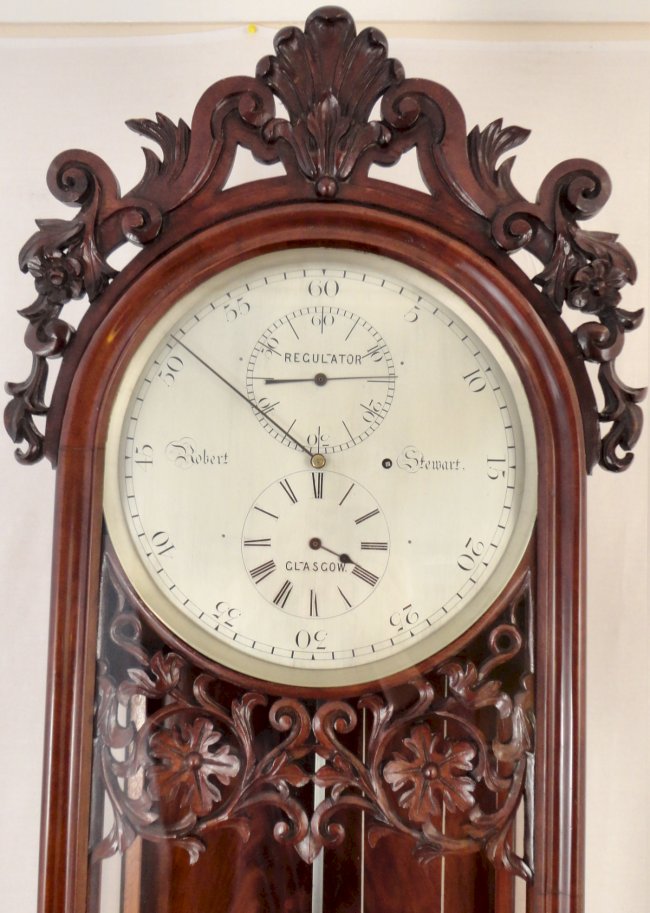Antique Victorian Scottish Longcase Regulator Clock by Robert Stewart